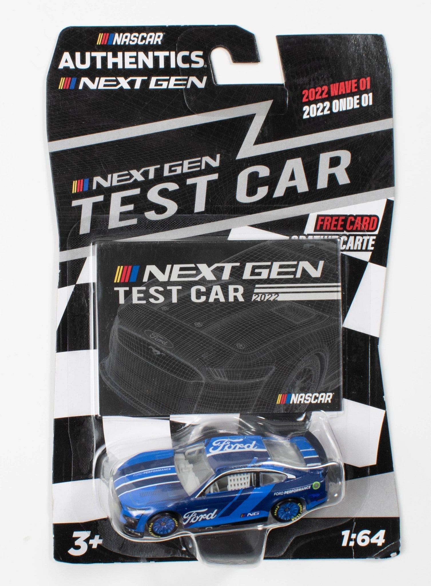 Nascar Authentics Next GEN Test Car 2022 1:64 Scale Wave 01 FORD Blue NEW