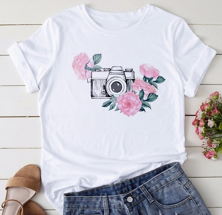 Female T-Shirt Anime White Shirt NEW 102005
