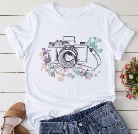 Female Cotton T-shirt Exclusive Design 052