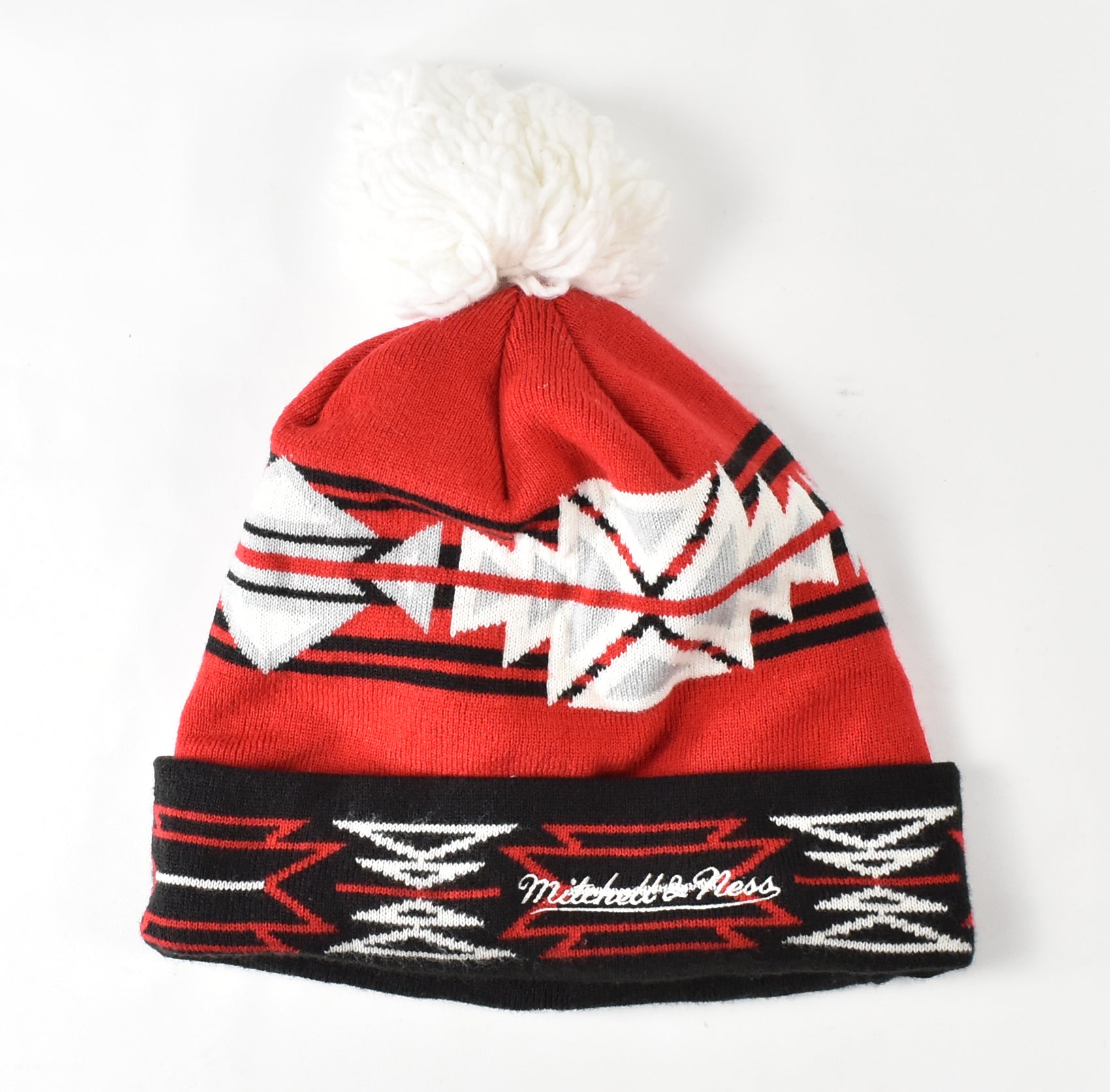 Chicago Black Hawks Beanie Cap Red And Black Adult Used Branded