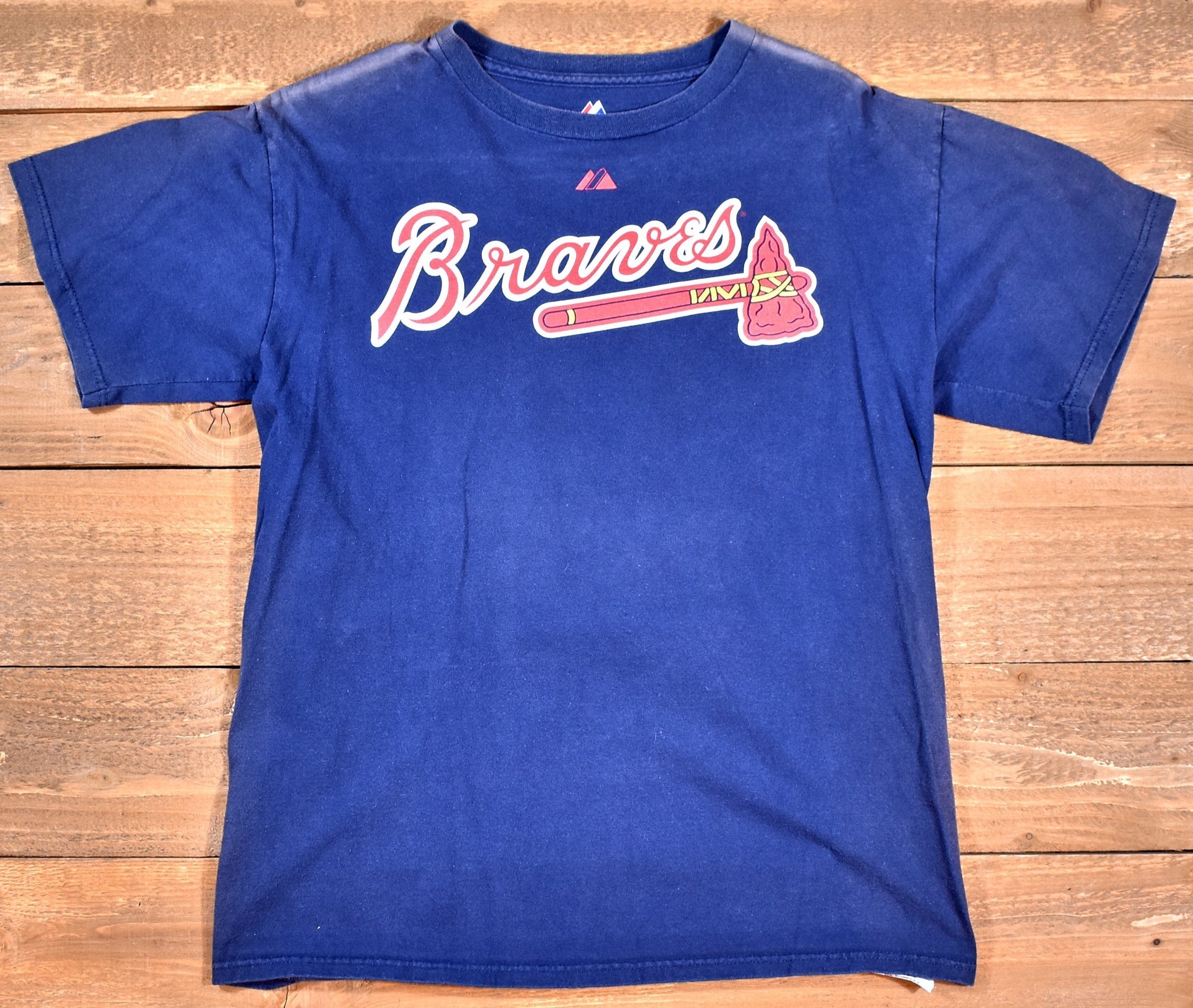 Atlanta Braves mens t-shirt MLB Baseball Shirt Authentic Large Majestic Used