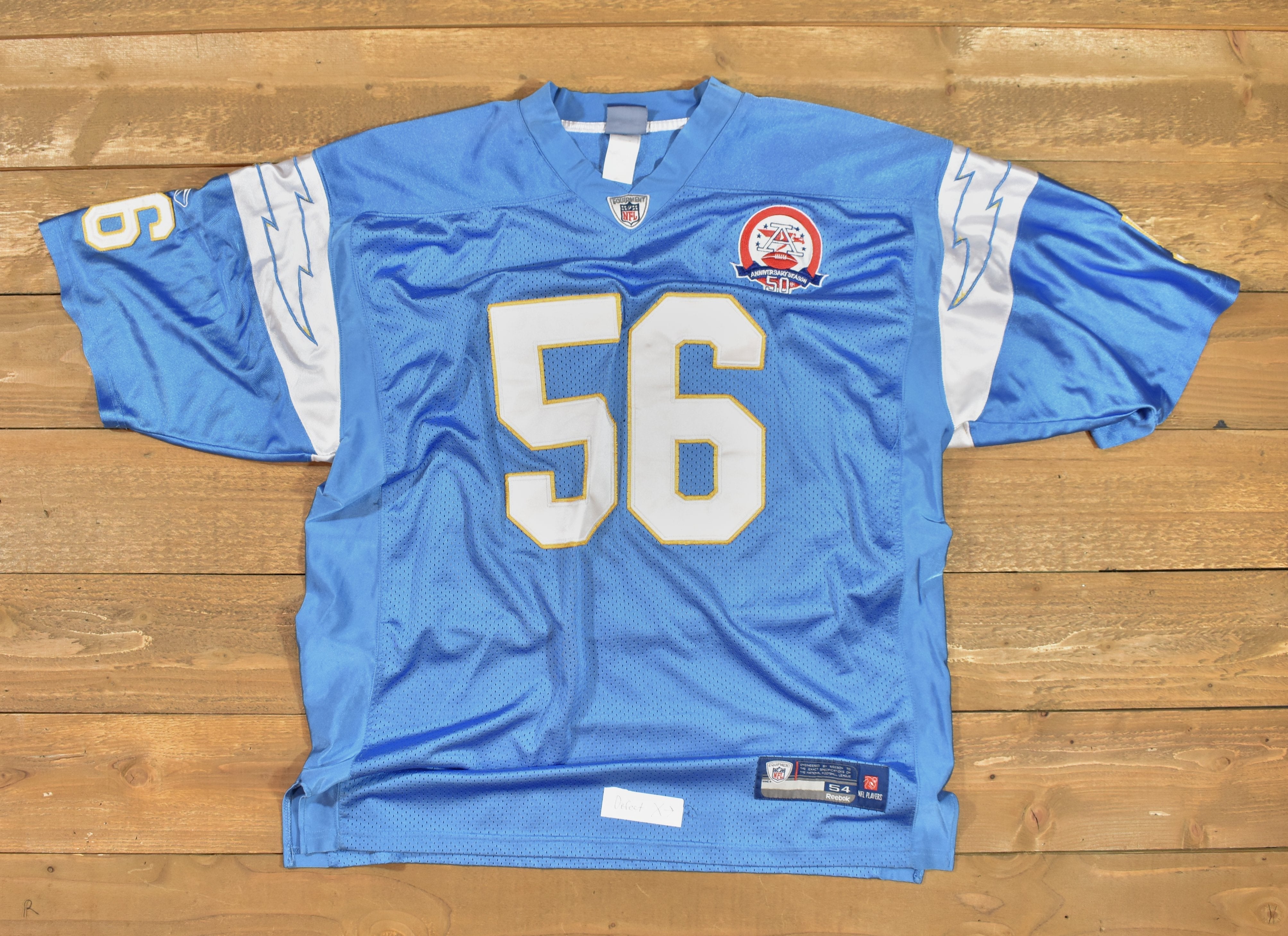 Chargers jersey Merriman 56 used size 54 XXL Reebok Authentic NFL football equip