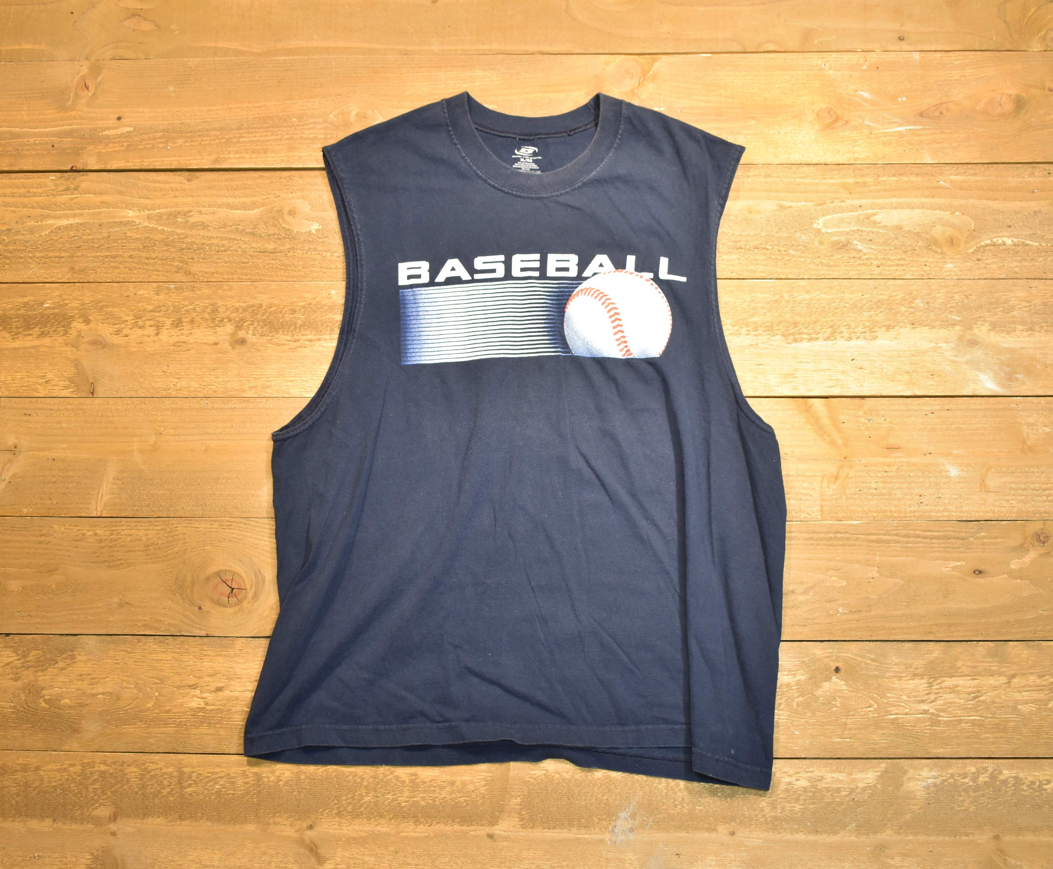 Men's extra large baseball cut off T-shirt simply for sports used