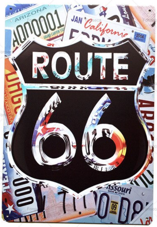 Bar Sign Route 66 12 x 8 inch NEW