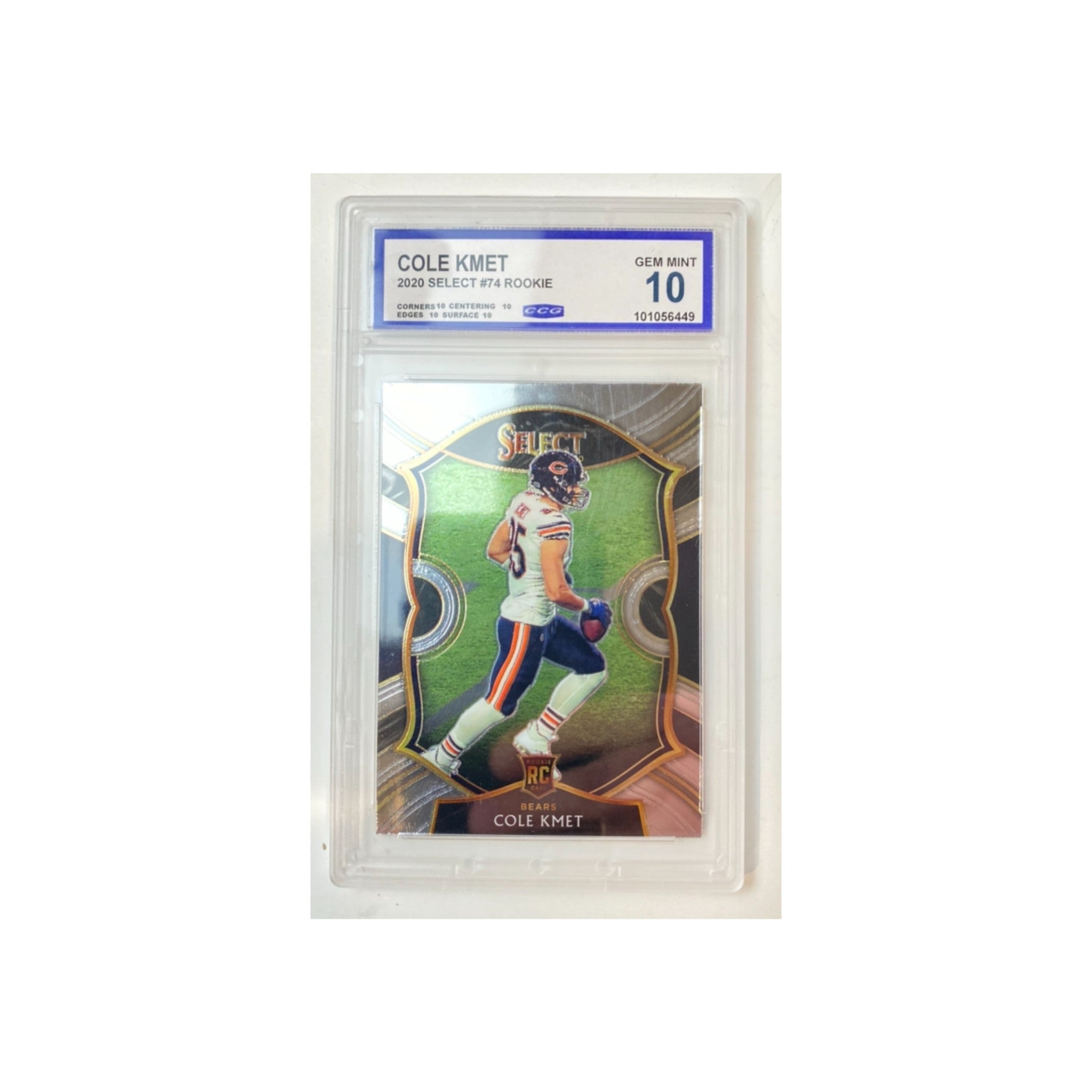 Cole Kmet 2020 Select 74 Rookie Graded Gem Mint 10 CCGrading