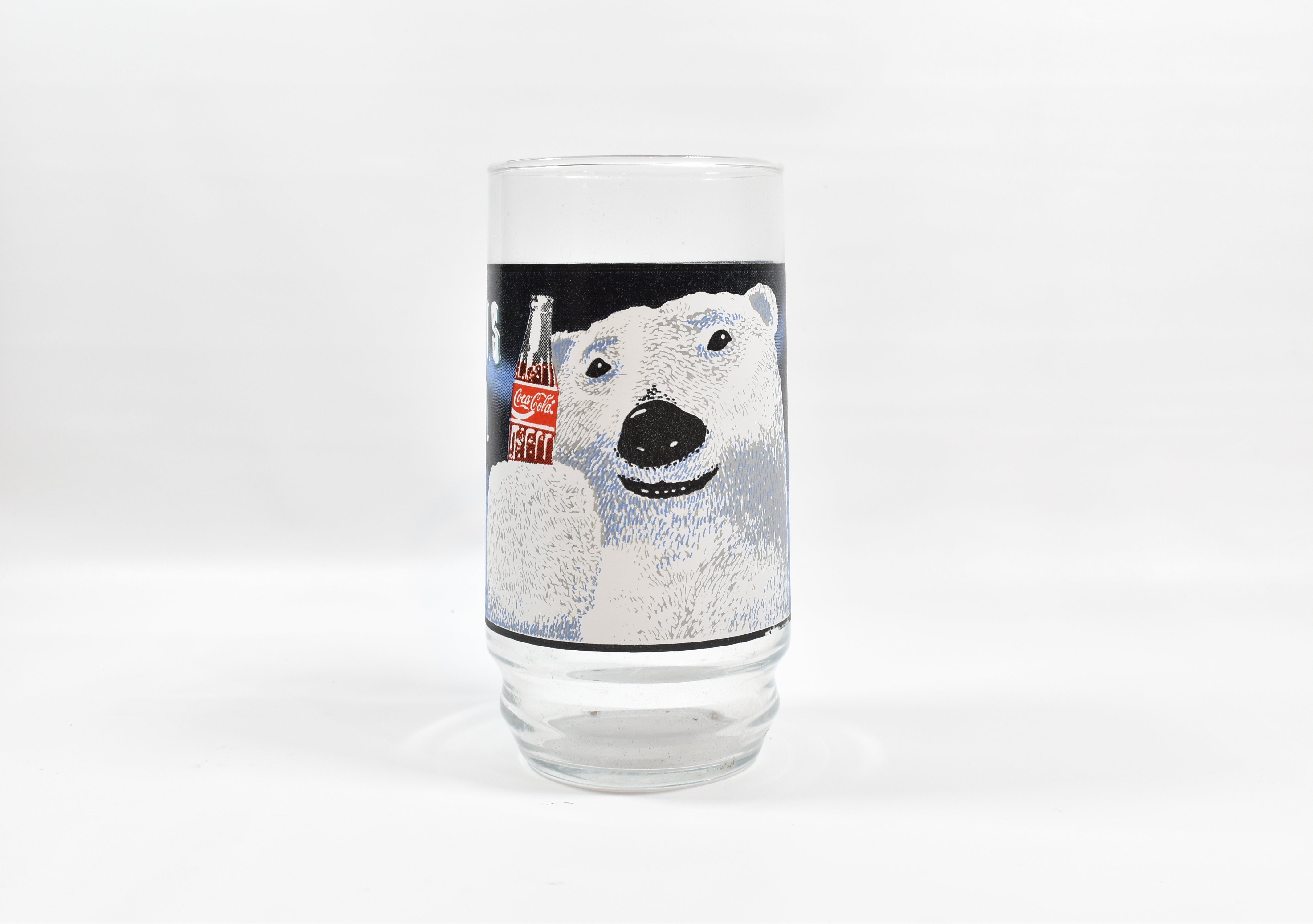 Always Cold Coca Cola Glass Cup Collectible Polar Bear Set of 4 5 and half inch